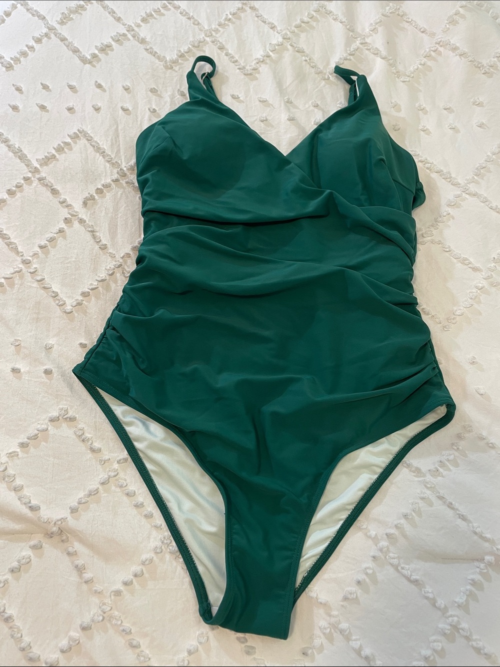 Emerald Green One-Piece Swimsuit tummy control sexy back modest new no tags